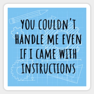 You Couldn't Handle Me Even If I Came With Instruction Quote Sticker